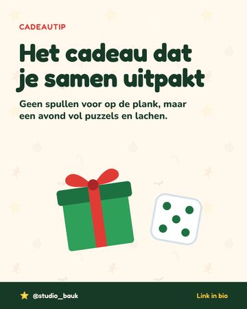 Het Kerst Dobbelspel als kerstcadeau dat níet op de plank belandt
